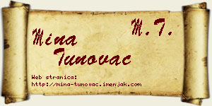 Mina Tunovac vizit kartica